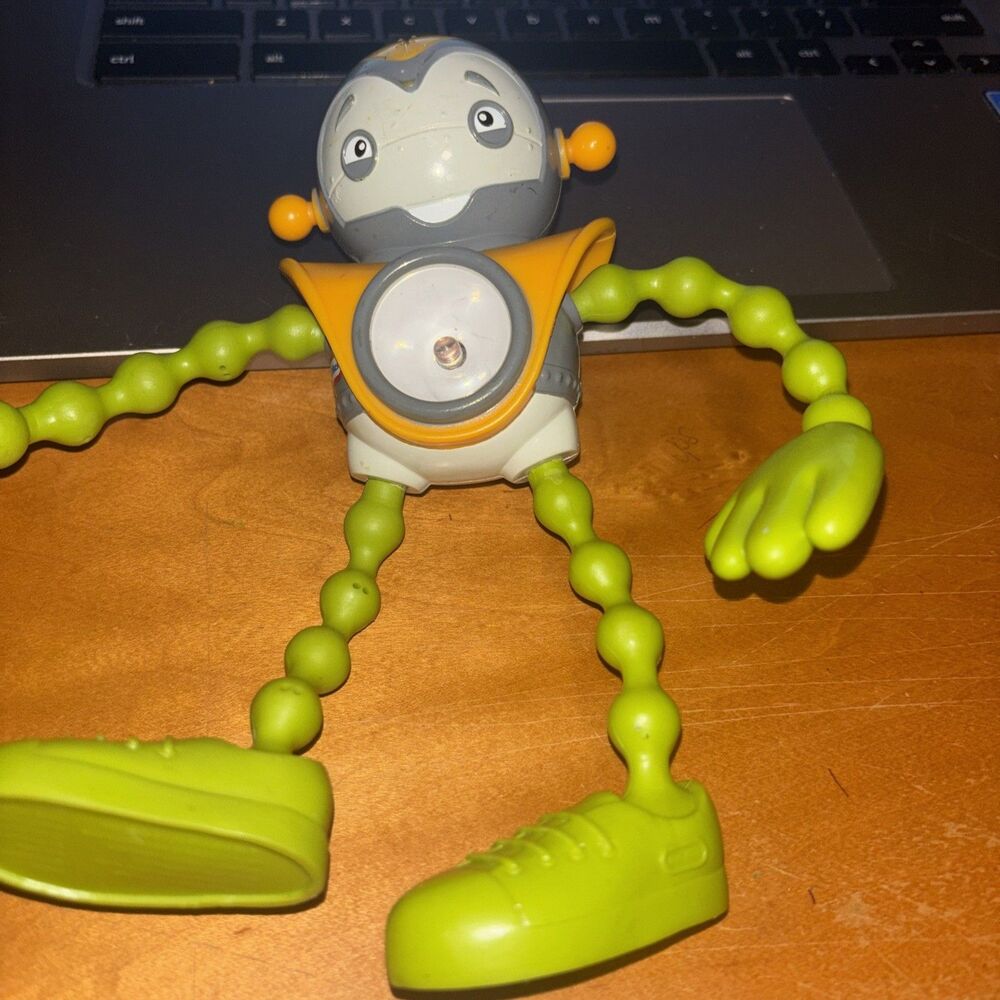 Little Tikes Flashlight Twisty-Glo ROBOT Green Toy TESTED & WORKS